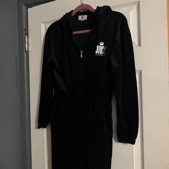 Juicy Couture Black Velour Hooded Jumpsuit - Picture 4 of 4